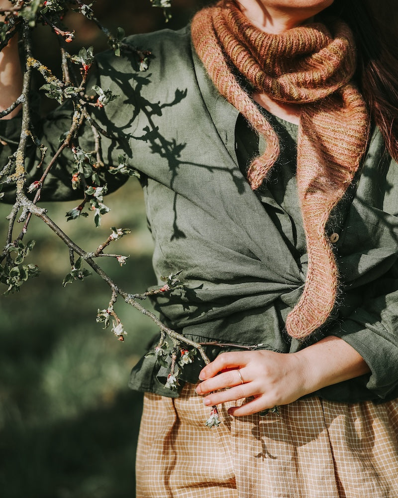 Apple Blossom Scarf | Fine stripes from Sunday and Tynn Silk Mohair by Sandnes Garn