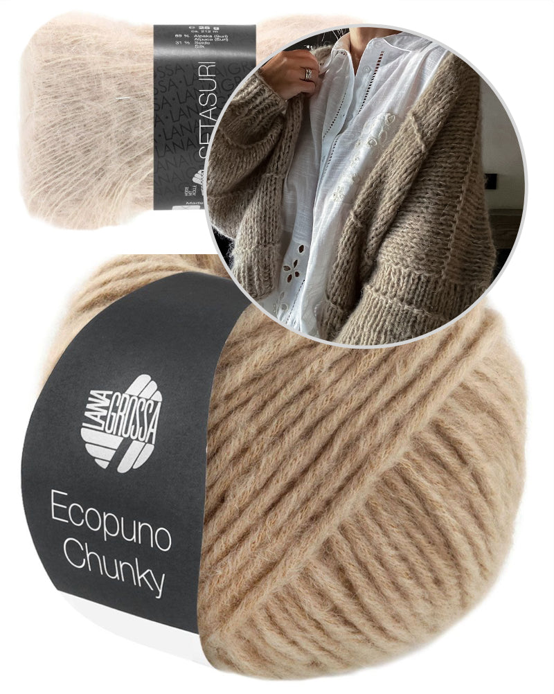 Chunkline Vest | oversize Jacke aus Ecopuno Chunky und Setasuri von Lana Grossa
