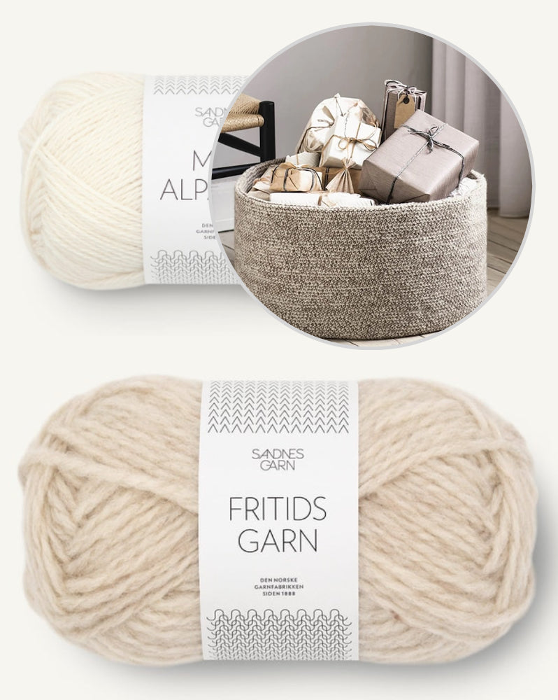 Grand panier | pour un rangement charmant en Fritidsgarn et Mini Alpakka de Sandnes Garn