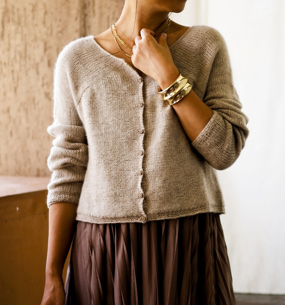 Minimi Knit Design Winter Pyramid Cloud Cardigan mit Cardiff Cashmere Classic 1