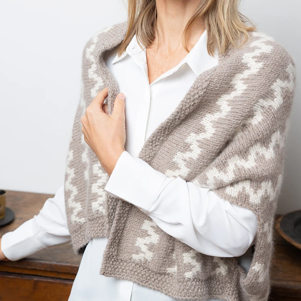 Cape Zigzag | Motif norvégien en baby alpaga Los Andes