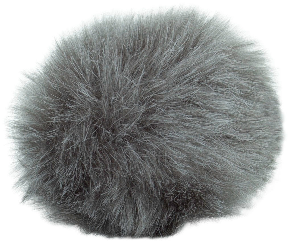 Mini pompon fausse fourrure avec bouton pression