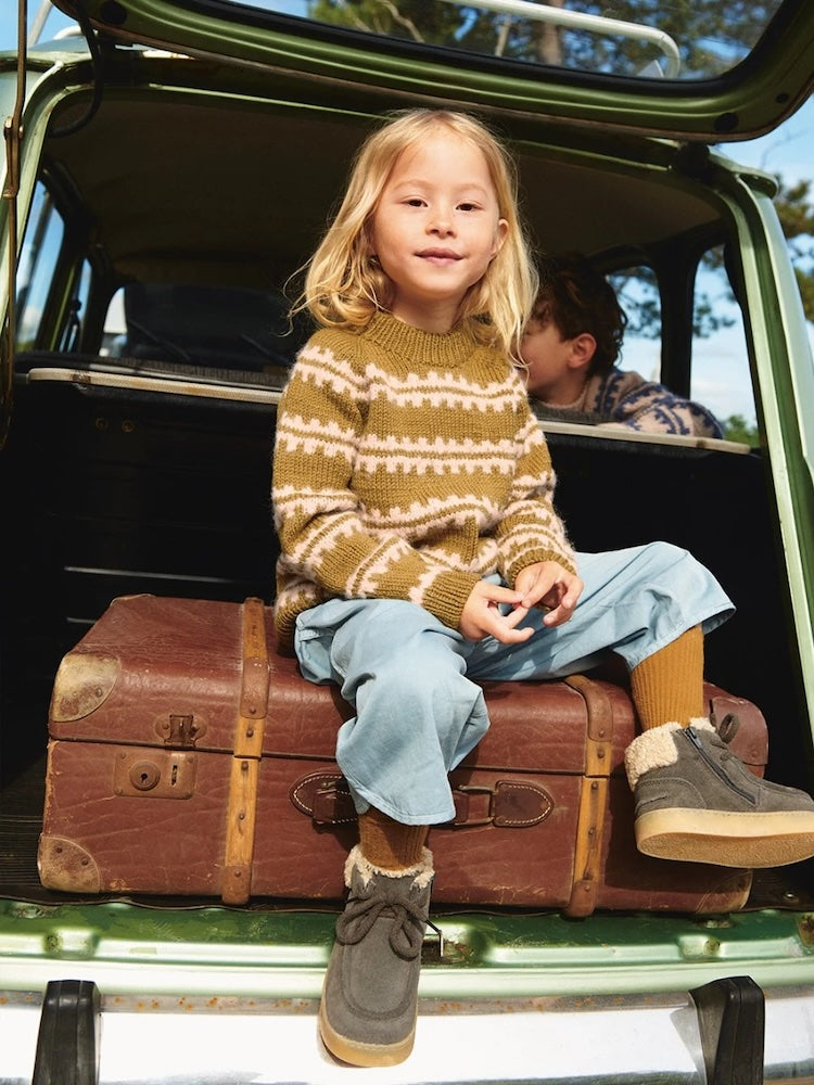 Ridge Sweater Sandnes 2506 | rayures moelleuses en Double Sunday et Borstet Alpakka