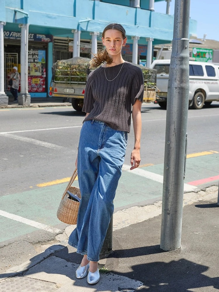Elva Tee | luftiges Rippenshirt aus Line von Sandnes Garn