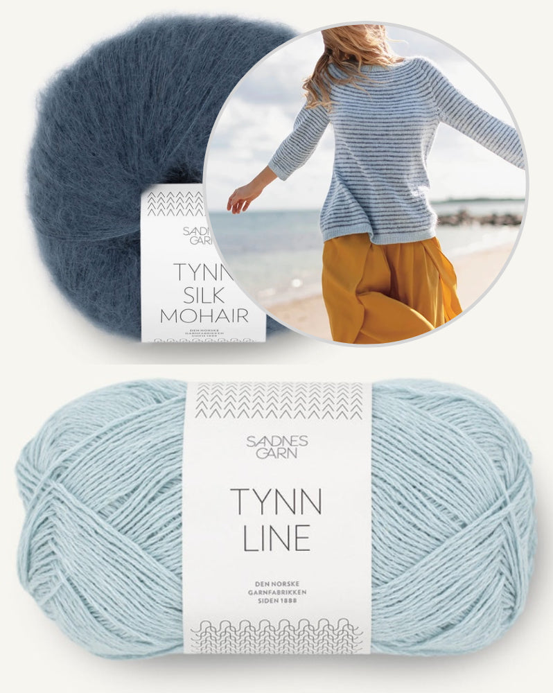 Sommerstreifen Pullover | weiche Streifen aus Tynn Line und Tynn Silk Mohair von Sandnes Garn