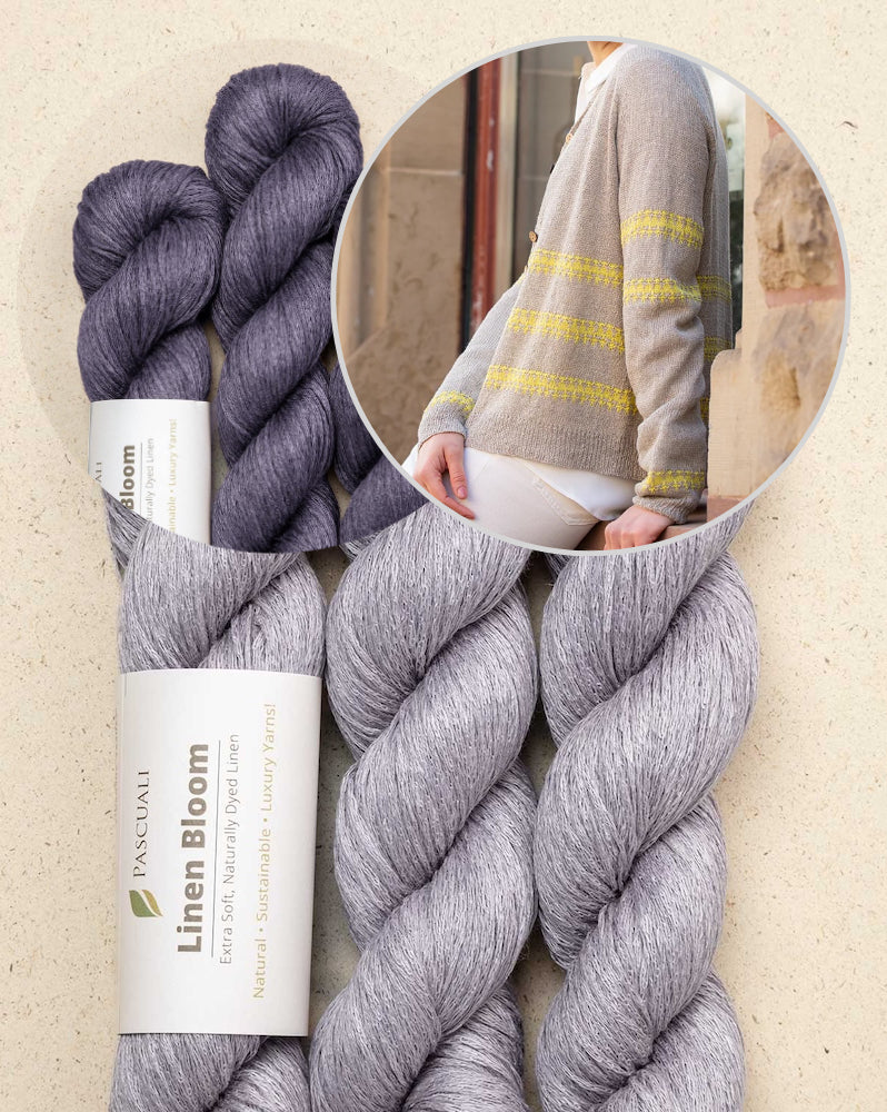 Sunline Cardigan | texturiert sommerliche Streifen aus Linen Bloom von Pascuali