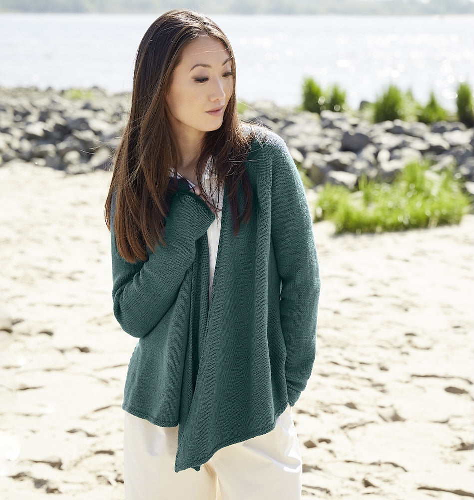 Kanshoku kardigan | vabalt lahtiselt kantav, valmistatud Rosy Green Wooli Cheeky Merino Joy lõngast