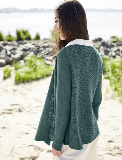 Kanshoku kardigan | vabalt lahtiselt kantav, valmistatud Rosy Green Wooli Cheeky Merino Joy lõngast