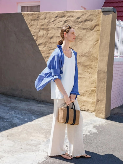 Roselyn Pants | Basic pants with fine wave pattern from Tynn Line by Sandnes Garn