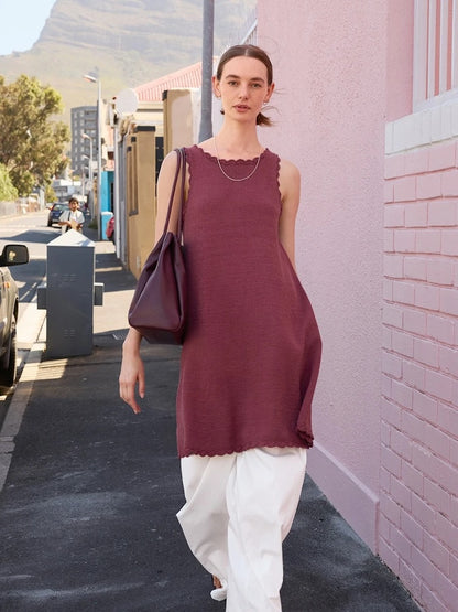 Robe Roselyn | Robe à ondulations discrètes en Line de Sandnes Garn