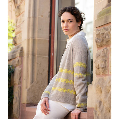 Sunline Cardigan | texturiert sommerliche Streifen aus Linen Bloom von Pascuali