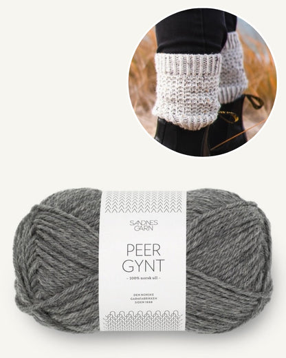 Garnpaket Ankle Cozies mit Peer Gynt in dunkelgrau
