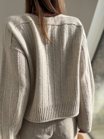 Flow Loop V-Neck | Casual textured stripe pattern from Yak by Lang Yarns