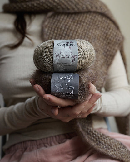 Thit Shawl | õrn Wild & Softi ja Kid Setat sisaldav struktuurne sall Garnilt Gepard