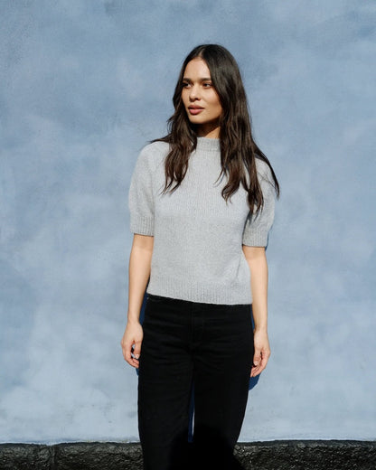 Carlie Tee | basic shirt from Merino and Soft Silk Mohair by Knitting for Olive
