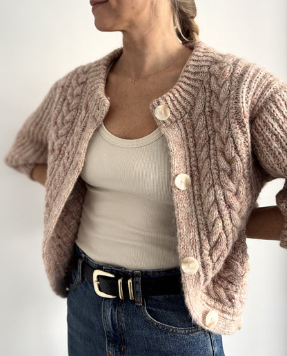 Rosebud Cardigan | fluffig weiches Patentmuster aus My Joy und Kid Seta von Gepard Garn