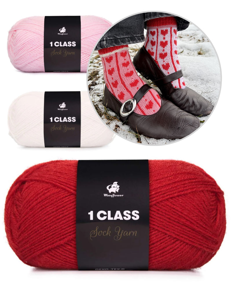 Love-ly Heart Socks | beautifully lovable made from 1 Class by Mayflower Denmark