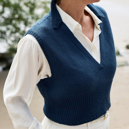 Waymark Vest | peenike Rosy Green Wooli Cheeky Merino Joy lõngast kootud vest