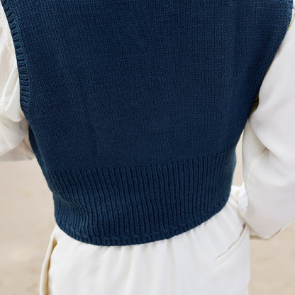 Waymark Vest | peenike Rosy Green Wooli Cheeky Merino Joy lõngast kootud vest