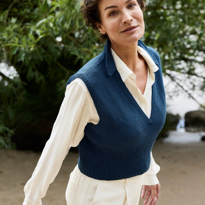Waymark Vest | peenike Rosy Green Wooli Cheeky Merino Joy lõngast kootud vest