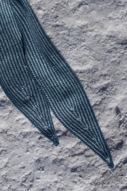 Wendover Scarf | delicate stripes in Far by Woolfolk