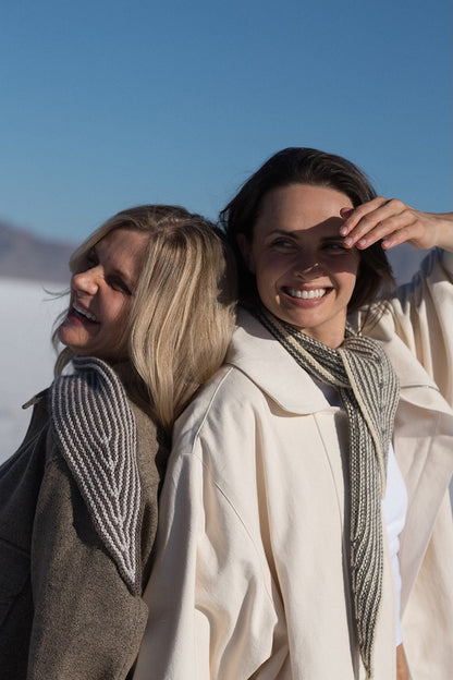 Wendover Scarf | delicate stripes in Far by Woolfolk