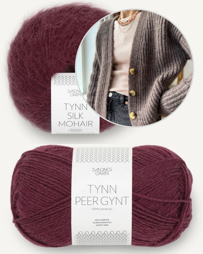 Cardigan Agnete | cardigan classique en motif verni avec Tynn Peer Gynt et Tynn Silk Mohair de Sandnes Garn 
