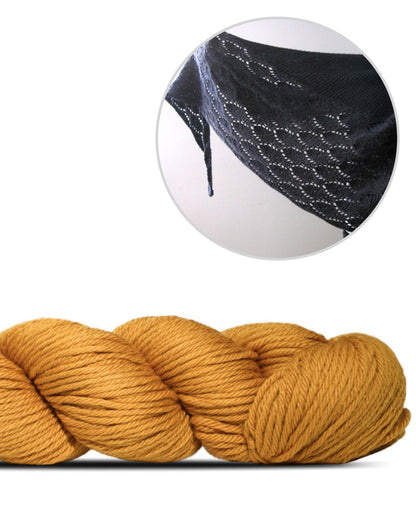Ainu | neformāla, gaisīga šalle no Big Merino Hug dzijas, ko ražo Rosy Green Wool