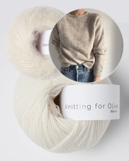 Aldeburgh Sweater | feine Zopfdetails aus Merino und Soft Silk Mohair von Knitting for Olive