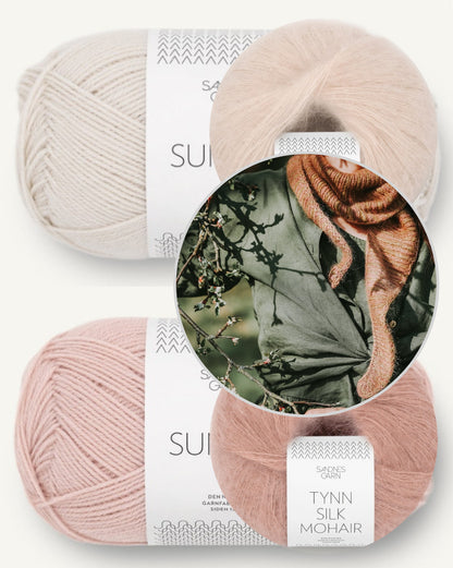Apple Blossom Scarf | fines rayures de Sunday et Tynn Silk Mohair de Sandnes Garn