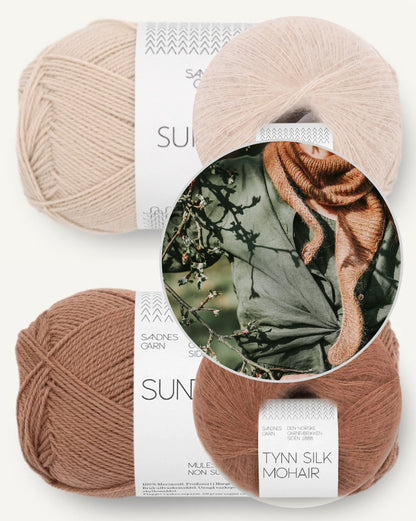 Apple Blossom Scarf | fines rayures de Sunday et Tynn Silk Mohair de Sandnes Garn