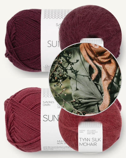 Apple Blossom Scarf | fines rayures de Sunday et Tynn Silk Mohair de Sandnes Garn
