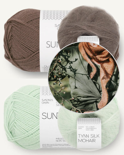 Apple Blossom Scarf | fines rayures de Sunday et Tynn Silk Mohair de Sandnes Garn