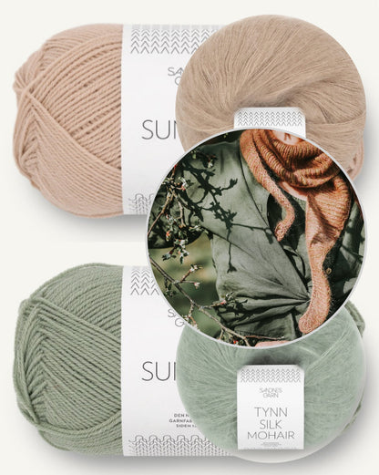Apple Blossom Scarf | fines rayures de Sunday et Tynn Silk Mohair de Sandnes Garn