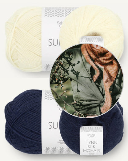 Apple Blossom Scarf | fines rayures de Sunday et Tynn Silk Mohair de Sandnes Garn