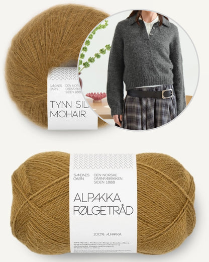 Aria Sweater | fine shirt with polo collar made from Alpakka Folgetrad and Tynn Silk Mohair by Sandnes Garn