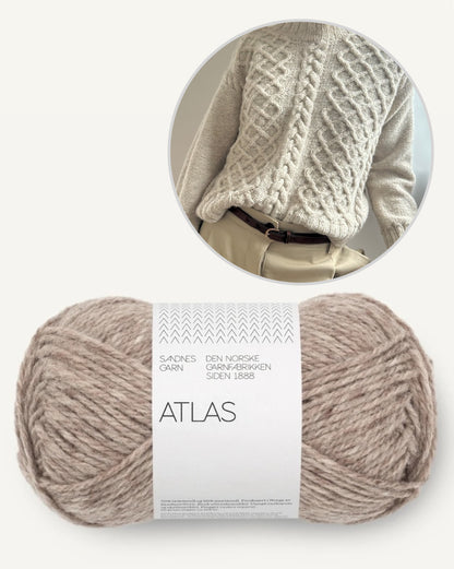 Asta Sweater | afslappet snoningsmønster strikket med én tråd Atlas fra Sandnes Garn