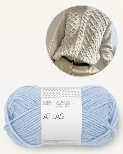 Asta Sweater | afslappet snoningsmønster strikket med én tråd Atlas fra Sandnes Garn