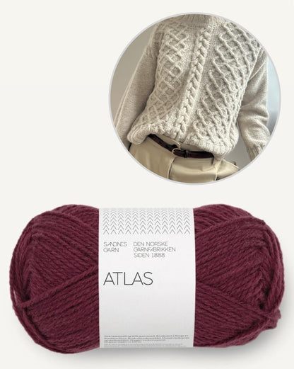 Asta Sweater | afslappet snoningsmønster strikket med én tråd Atlas fra Sandnes Garn