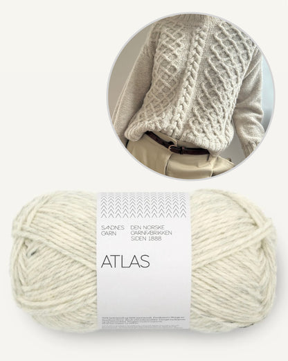 Asta Sweater | afslappet snoningsmønster strikket med én tråd Atlas fra Sandnes Garn