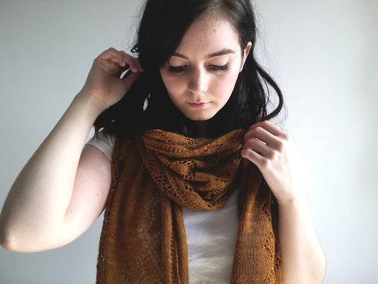 Écharpe Lucarne | fin motif dentelle - super doux en alpaga lace de Pascuali