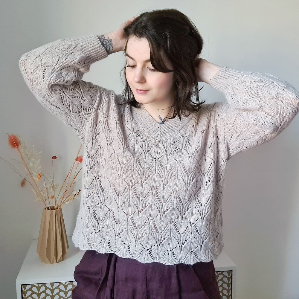 Audrey Borrego Oleander Sweater mit Ecopuno von Lana Grossa 4