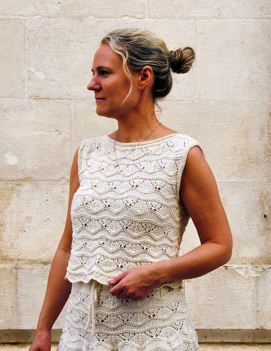 Solène Top | Motif délicat en pure soie de Knitting for Olive