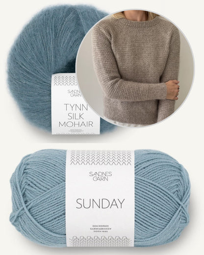 Barnsley Sweater | Waffle pattern with Sunday and Tynn Silk Mohair from Sandnes Garn 