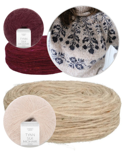 Blueberry Sweater | berry pattern from Plötulopi and Tynn Silk Mohair