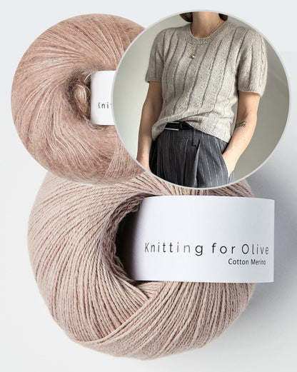 Braidy Loop Tee | bezaubernde Schulter mit Zopfmuster aus Cotton Merino und Soft Silk Mohair von Knitting for Olive