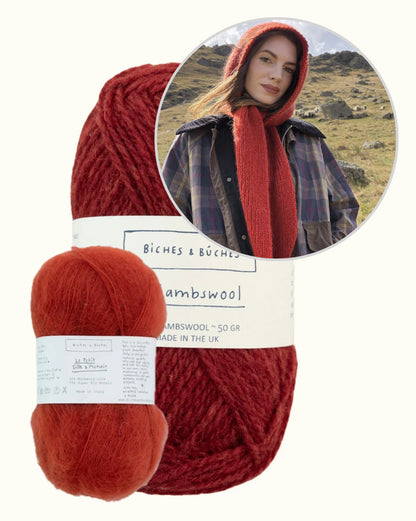 Briar Hood | romantischer Kapuzenschal aus Le Lambswool und Le Petit Silk & Mohair von Biches & Bûches