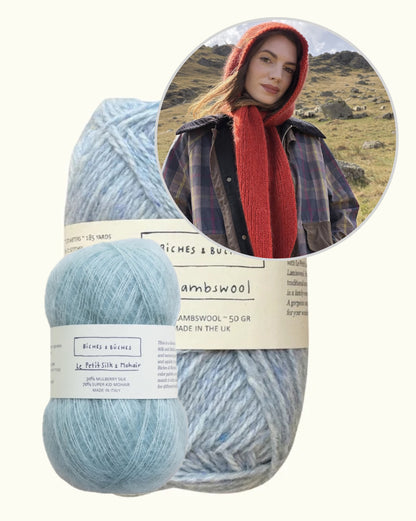 Briar Hood | romantischer Kapuzenschal aus Le Lambswool und Le Petit Silk & Mohair von Biches & Bûches