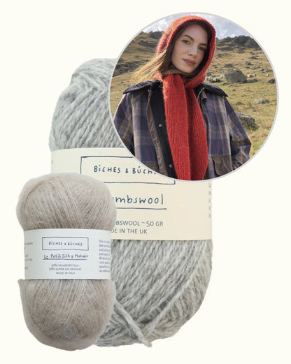 Briar Hood | romantischer Kapuzenschal aus Le Lambswool und Le Petit Silk & Mohair von Biches & Bûches