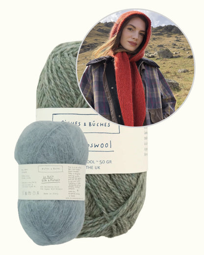 Briar Hood | romantischer Kapuzenschal aus Le Lambswool und Le Petit Silk & Mohair von Biches & Bûches